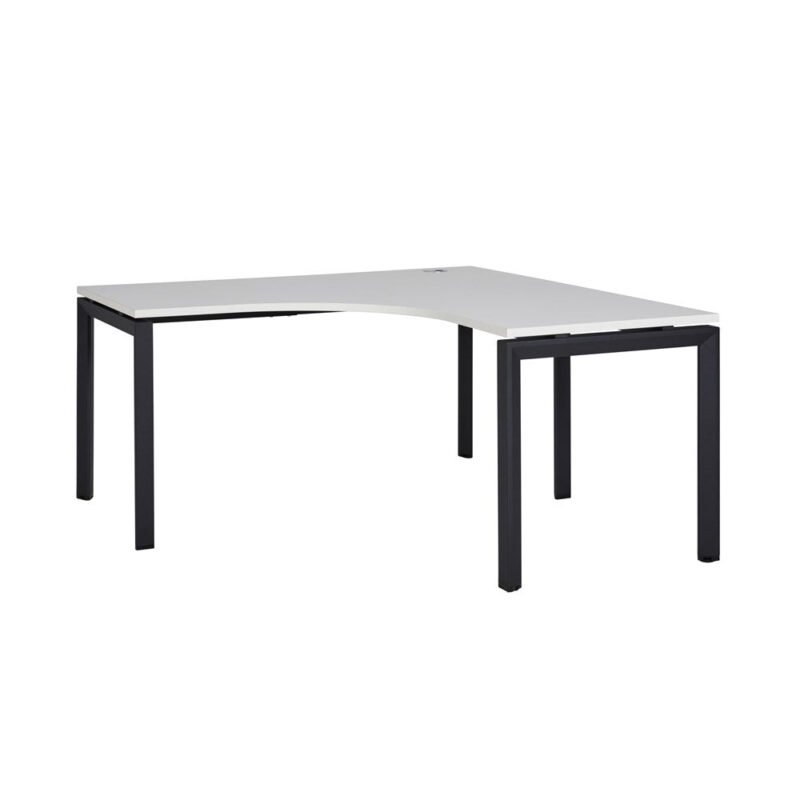 Novah Corner Desk 1800mm x 1800mm x 700mm - Black frame / White top