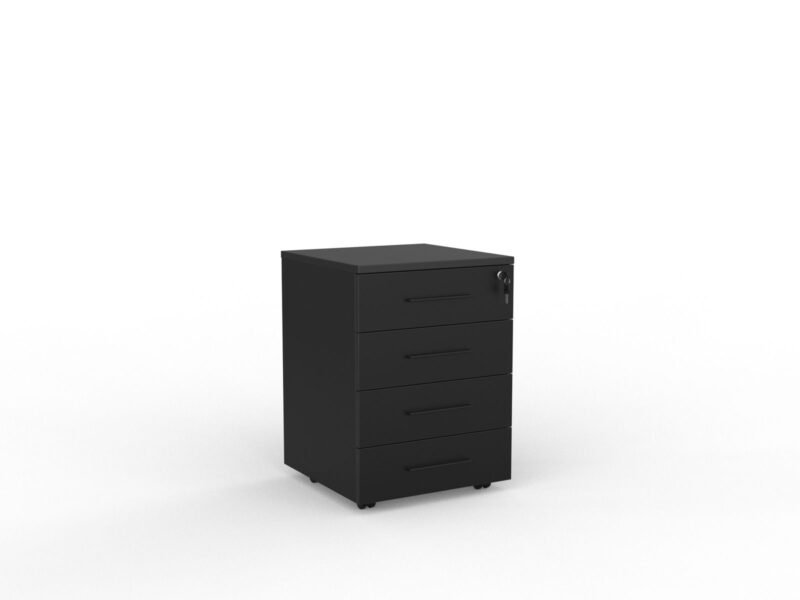 Knight's Cubit Locking 4 Draw Mobile - Black