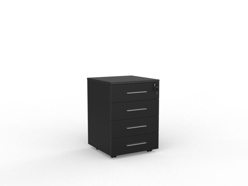 Knight's Cubit Locking 4 Draw Mobile - Black
