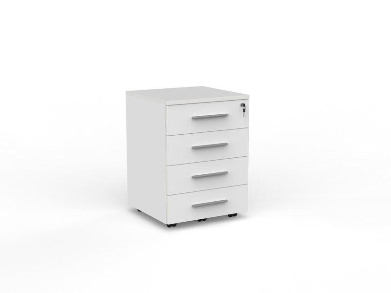 Knight's Cubit Locking 4 Draw Mobile - White