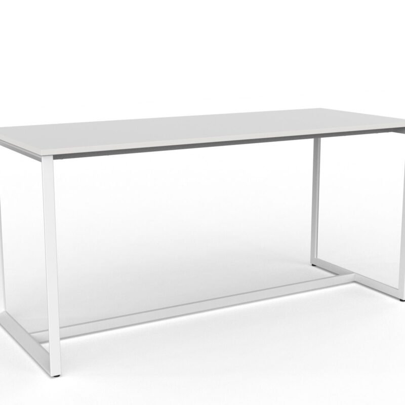 Knight's Anvil Bar Leaner Table 2400mm x 900mm - White Frame (Choice of Worktop Colours)