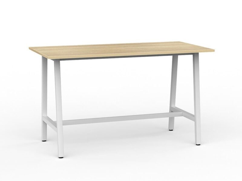 Knight's Cubit Bar Leaner Table 1800mm x 900mm - White Frame (Choice of Worktop Colours)