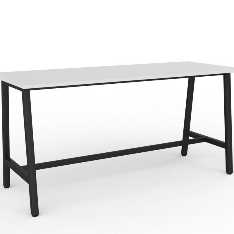 Knight's Cubit Bar Leaner Table 2200mm x 900mm - Black Frame (Choice of Worktop Colours)