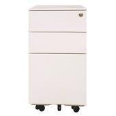 Milano Metal 2 Drawer, Filing Cabinet,  Mobile Slimline Cabinet, White, 300mm width